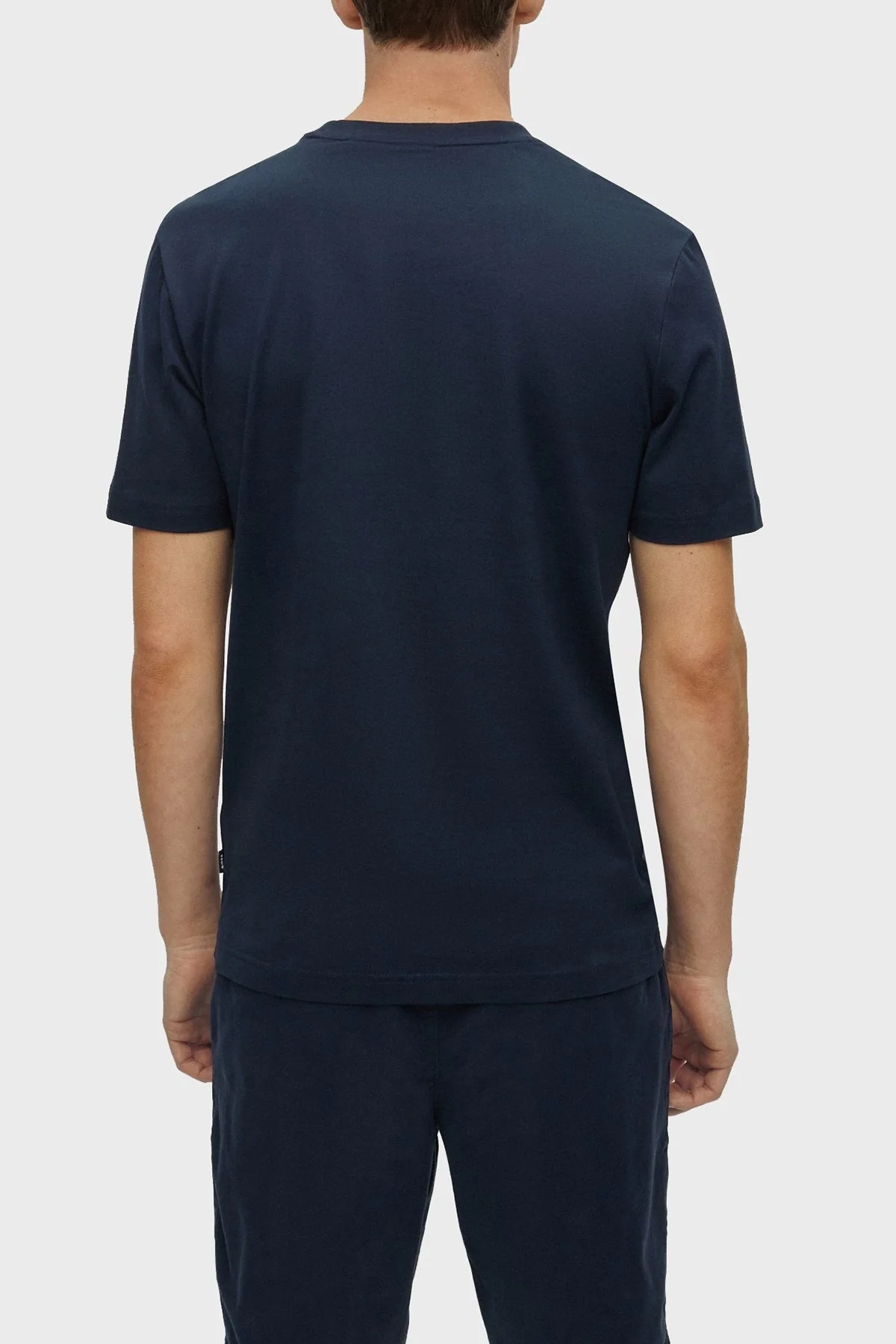 Boss Logolu Bisiklet Yaka % 100 Pamuk Regular Fit Erkek T Shirt 50486211 404 LACİVERT - 3