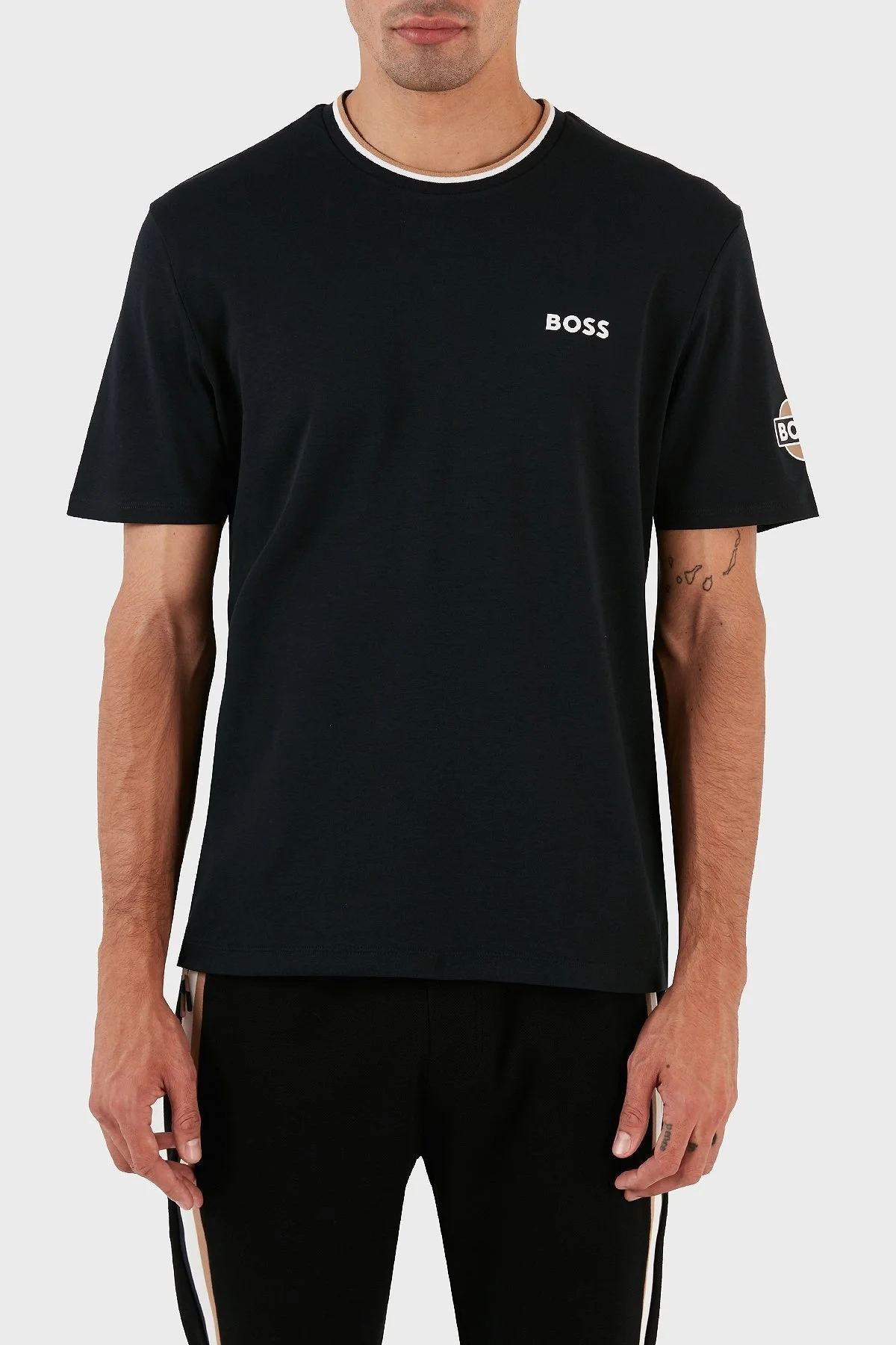 Boss Logolu Bisiklet Yaka % 100 Pamuk Regular Fit Erkek T Shirt 50496114 001 SİYAH - 1