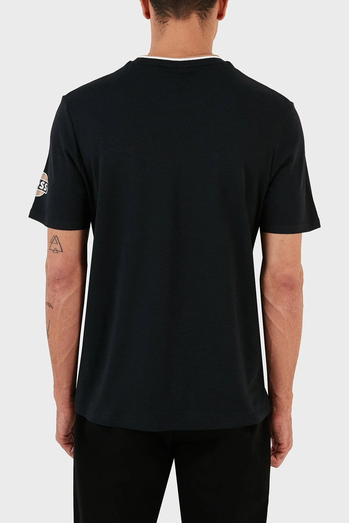 Boss Logolu Bisiklet Yaka % 100 Pamuk Regular Fit Erkek T Shirt 50496114 001 SİYAH - 2