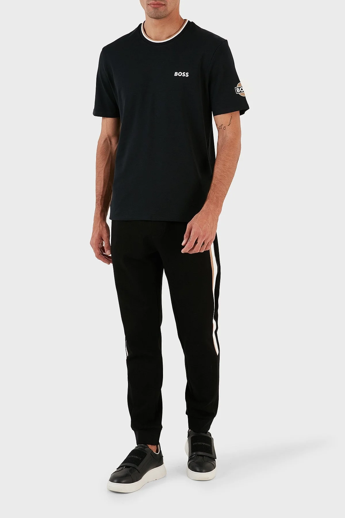 Boss Logolu Bisiklet Yaka % 100 Pamuk Regular Fit Erkek T Shirt 50496114 001 SİYAH - 3