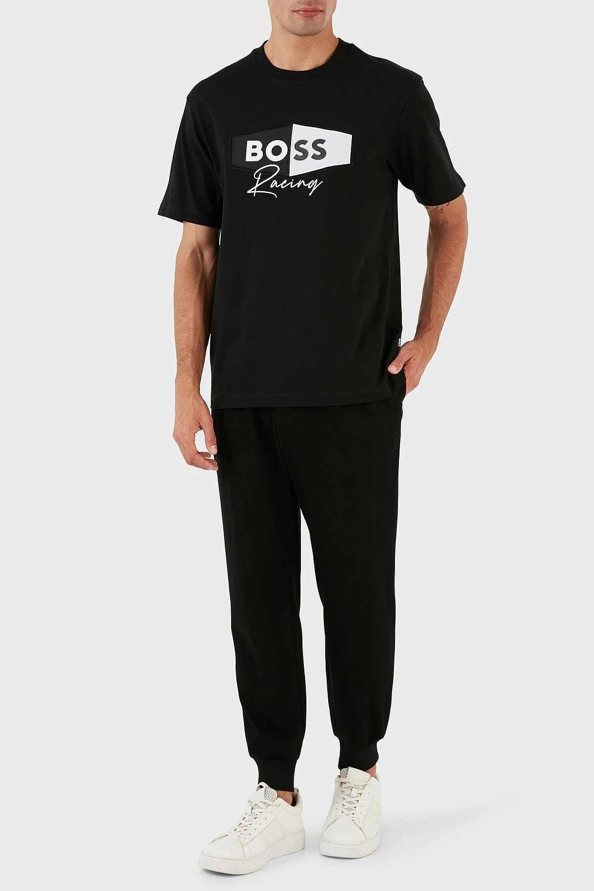 Boss Logolu Bisiklet Yaka % 100 Pamuk Regular Fit Erkek T Shirt 50496223 001 SİYAH - 4