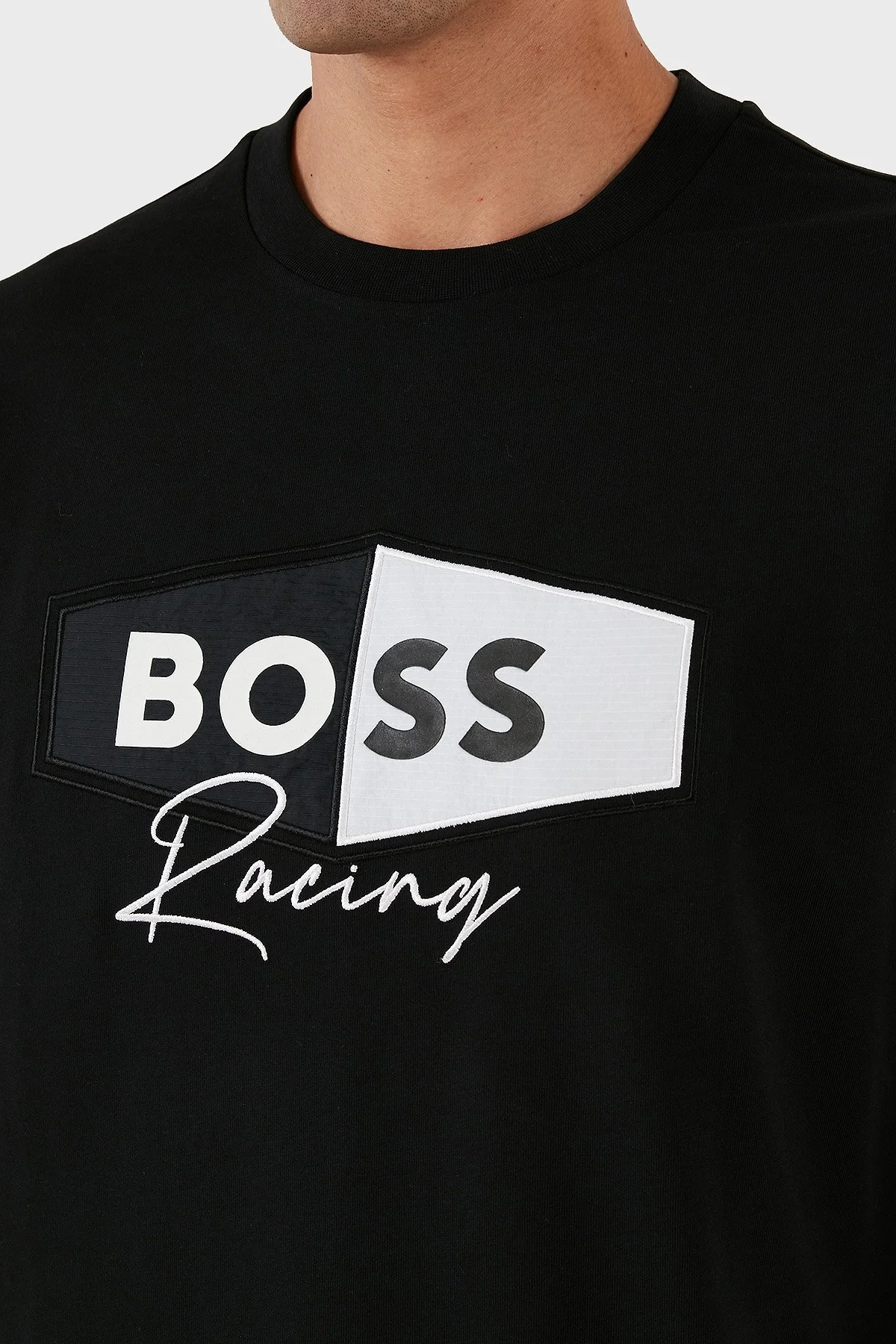 Boss Logolu Bisiklet Yaka % 100 Pamuk Regular Fit Erkek T Shirt 50496223 001 SİYAH - 5