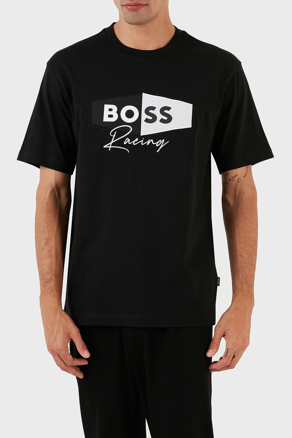 Boss Logolu Bisiklet Yaka % 100 Pamuk Regular Fit Erkek T Shirt 50496223 001 SİYAH - 6
