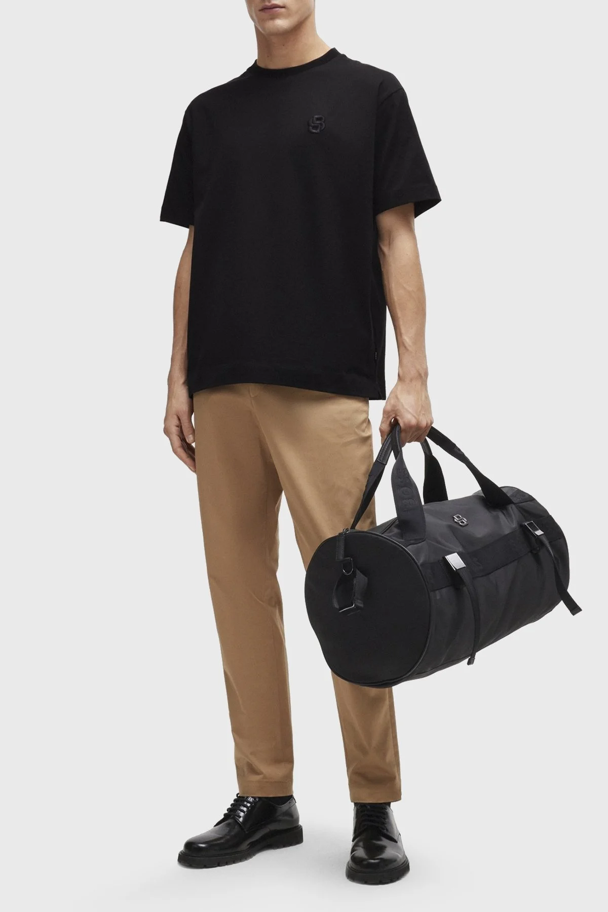 Boss Logolu Bisiklet Yaka Pamuklu Oversize Erkek T Shirt 50516951 001 SİYAH - 3