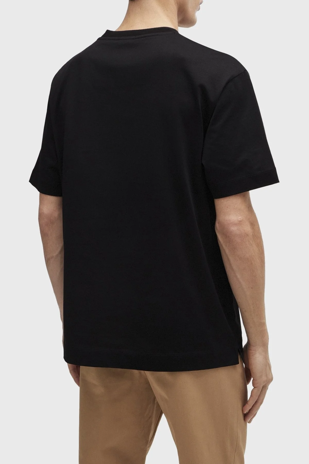 Boss Logolu Bisiklet Yaka Pamuklu Oversize Erkek T Shirt 50516951 001 SİYAH - 4