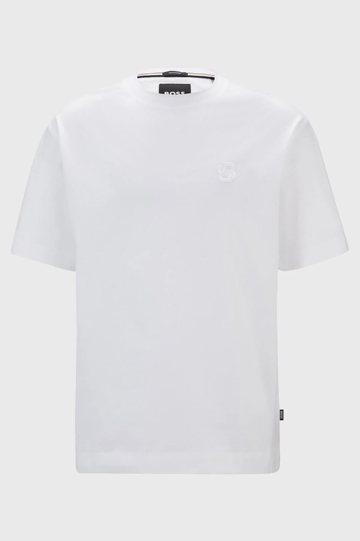 Boss Logolu Bisiklet Yaka Pamuklu Oversize Erkek T Shirt 50516951 100 BEYAZ - 5