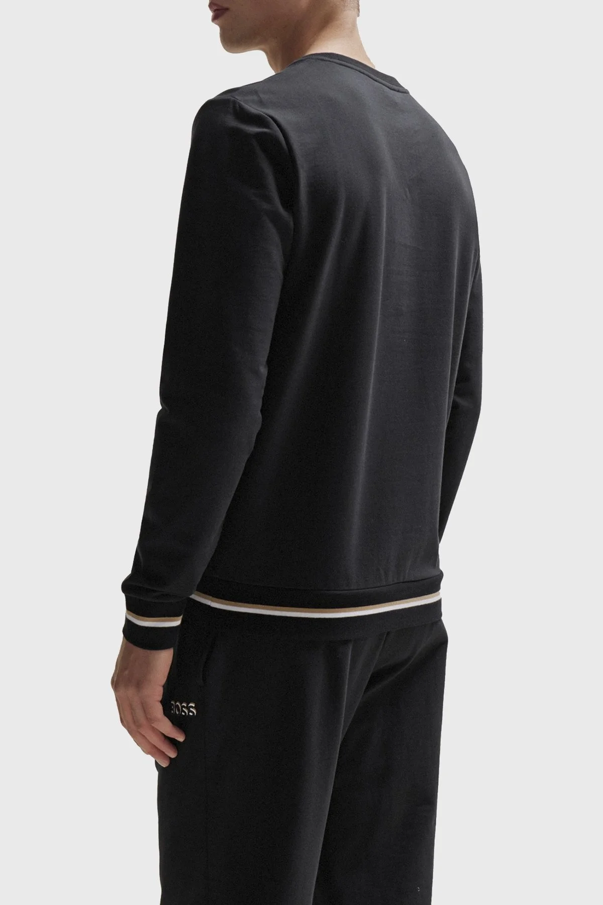 Boss Logolu Bisiklet Yaka Pamuklu Regular Fit Erkek Sweat 50510861 001 SİYAH - 3