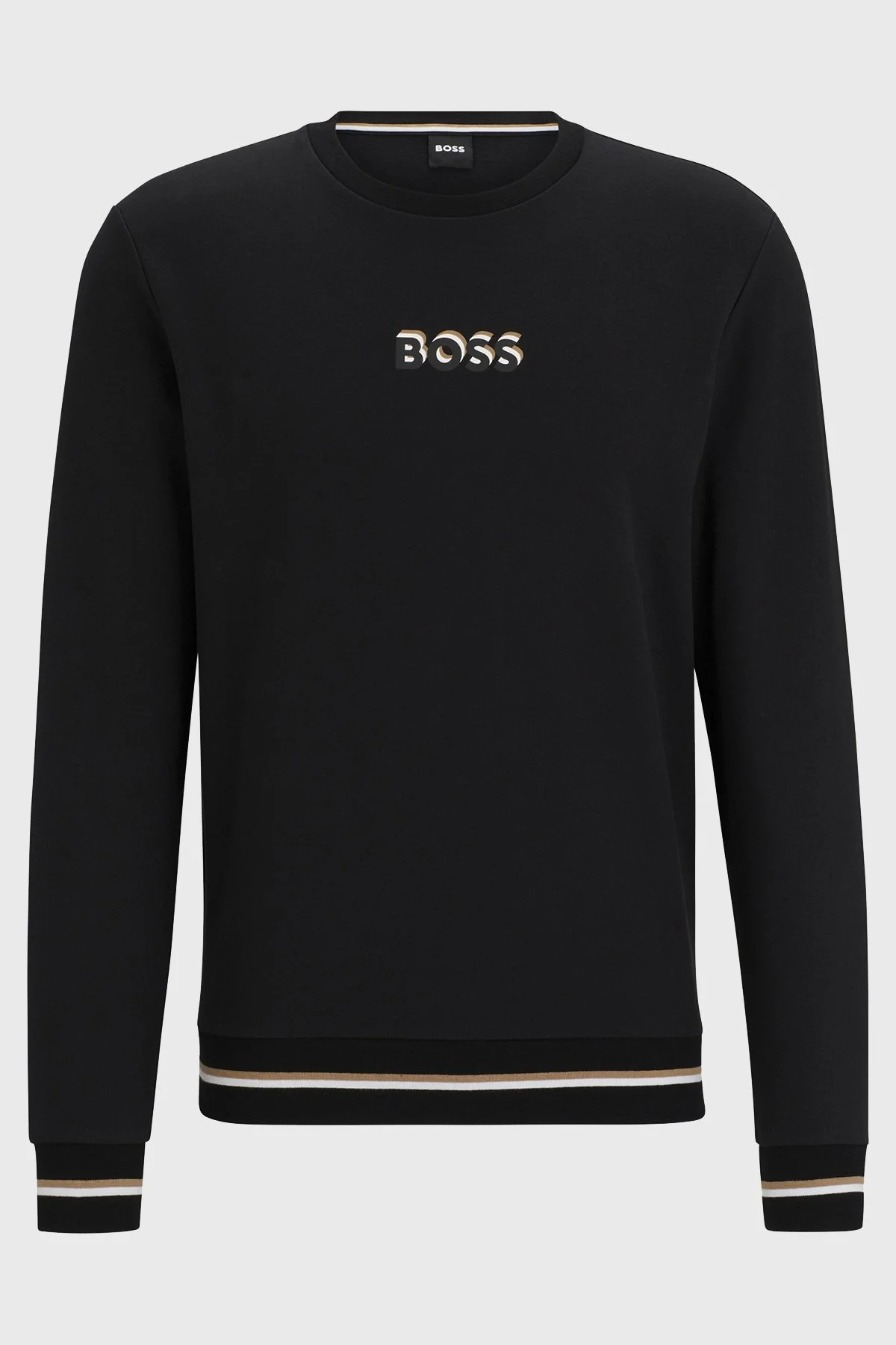 Boss Logolu Bisiklet Yaka Pamuklu Regular Fit Erkek Sweat 50510861 001 SİYAH - 5