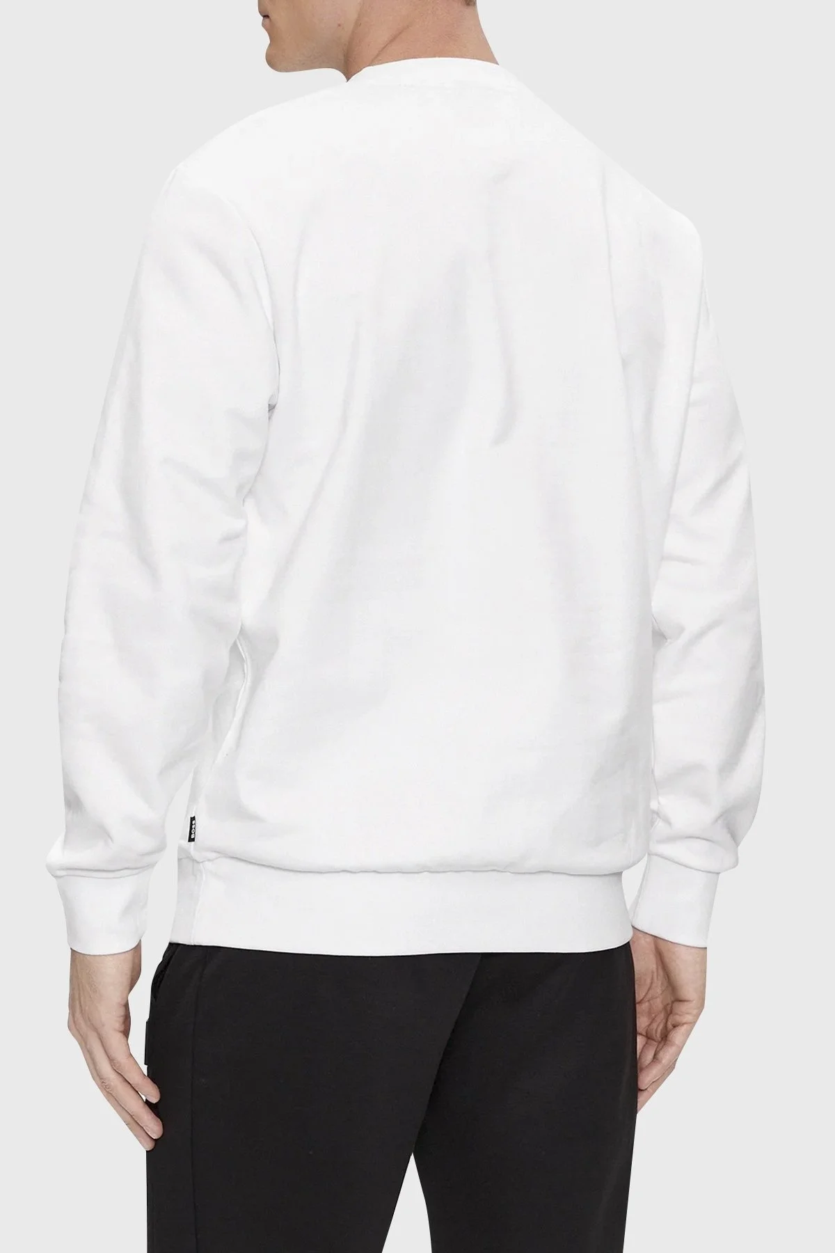 Boss Logolu Bisiklet Yaka Pamuklu Relaxed Fit Erkek Sweat 50507939 100 BEYAZ - 3