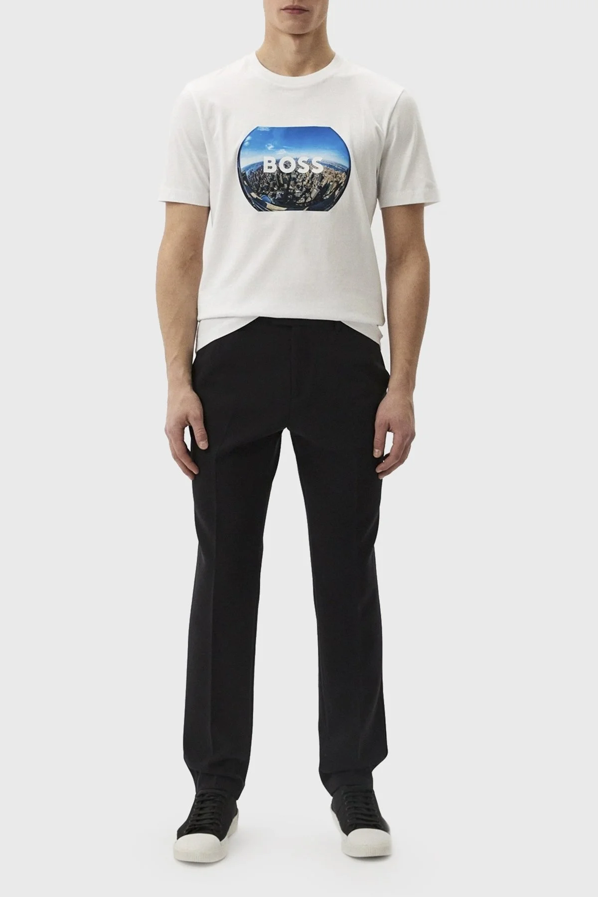 Boss Logolu Bisiklet Yaka Regular Fit Pamuklu Erkek T Shirt 50512110 101 BEYAZ - 2