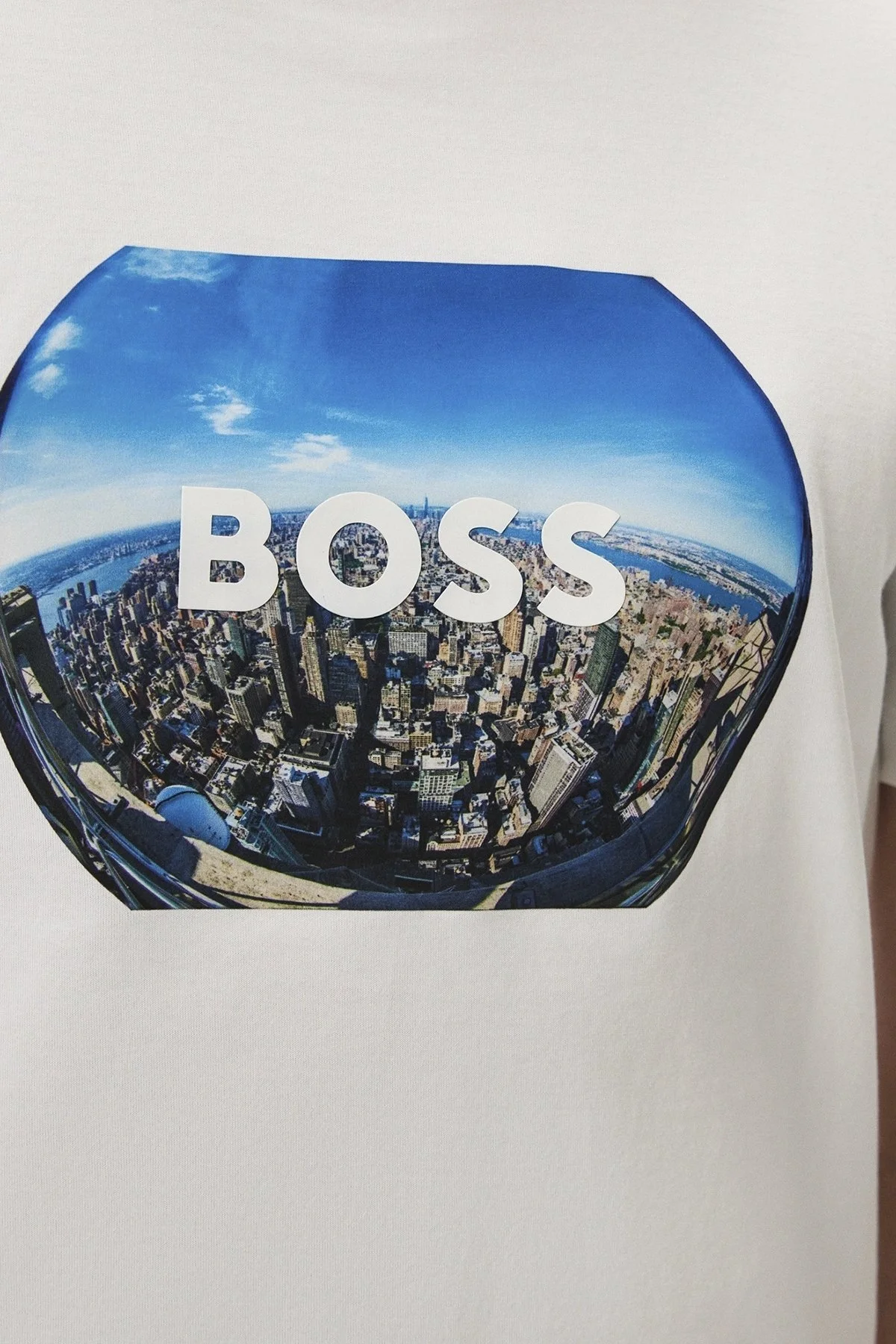 Boss Logolu Bisiklet Yaka Regular Fit Pamuklu Erkek T Shirt 50512110 101 BEYAZ - 5
