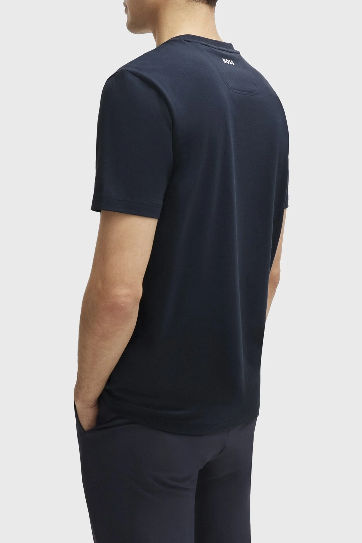 Boss Logolu Bisiklet Yaka Regular Fit Pamuklu Erkek T Shirt 50513010 402 LACİVERT - 4