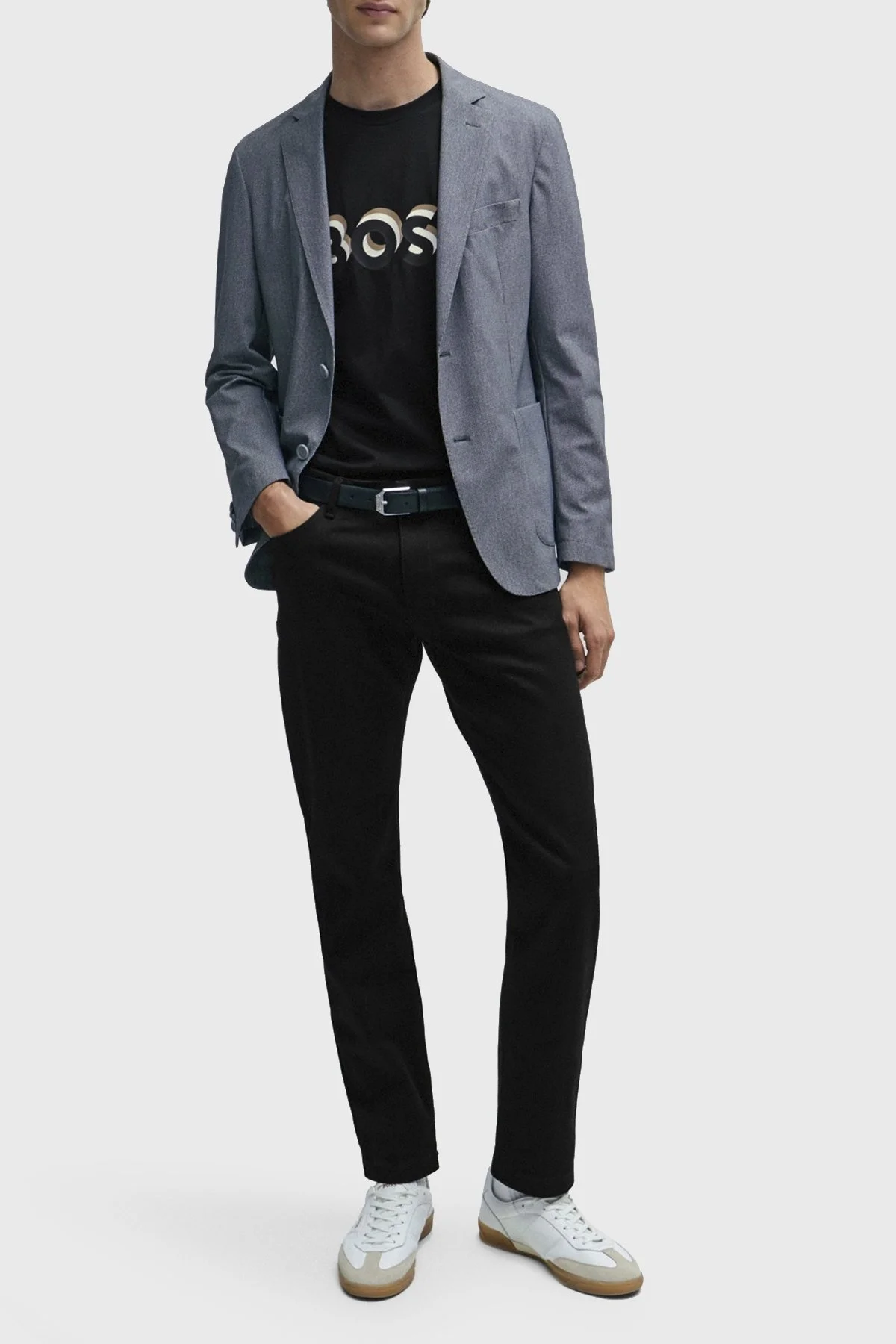 Boss Logolu Bisiklet Yaka Regular Fit Pamuklu Jarse Erkek T Shirt 50506923 001 SİYAH - 2