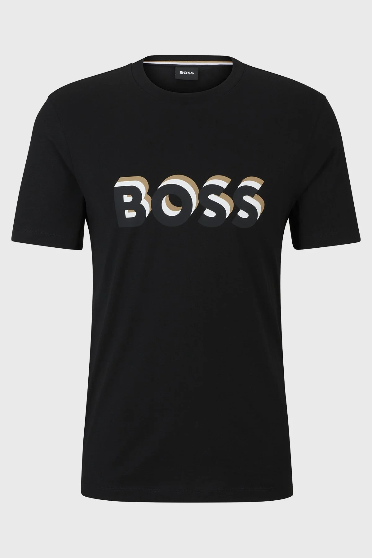 Boss Logolu Bisiklet Yaka Regular Fit Pamuklu Jarse Erkek T Shirt 50506923 001 SİYAH - 5