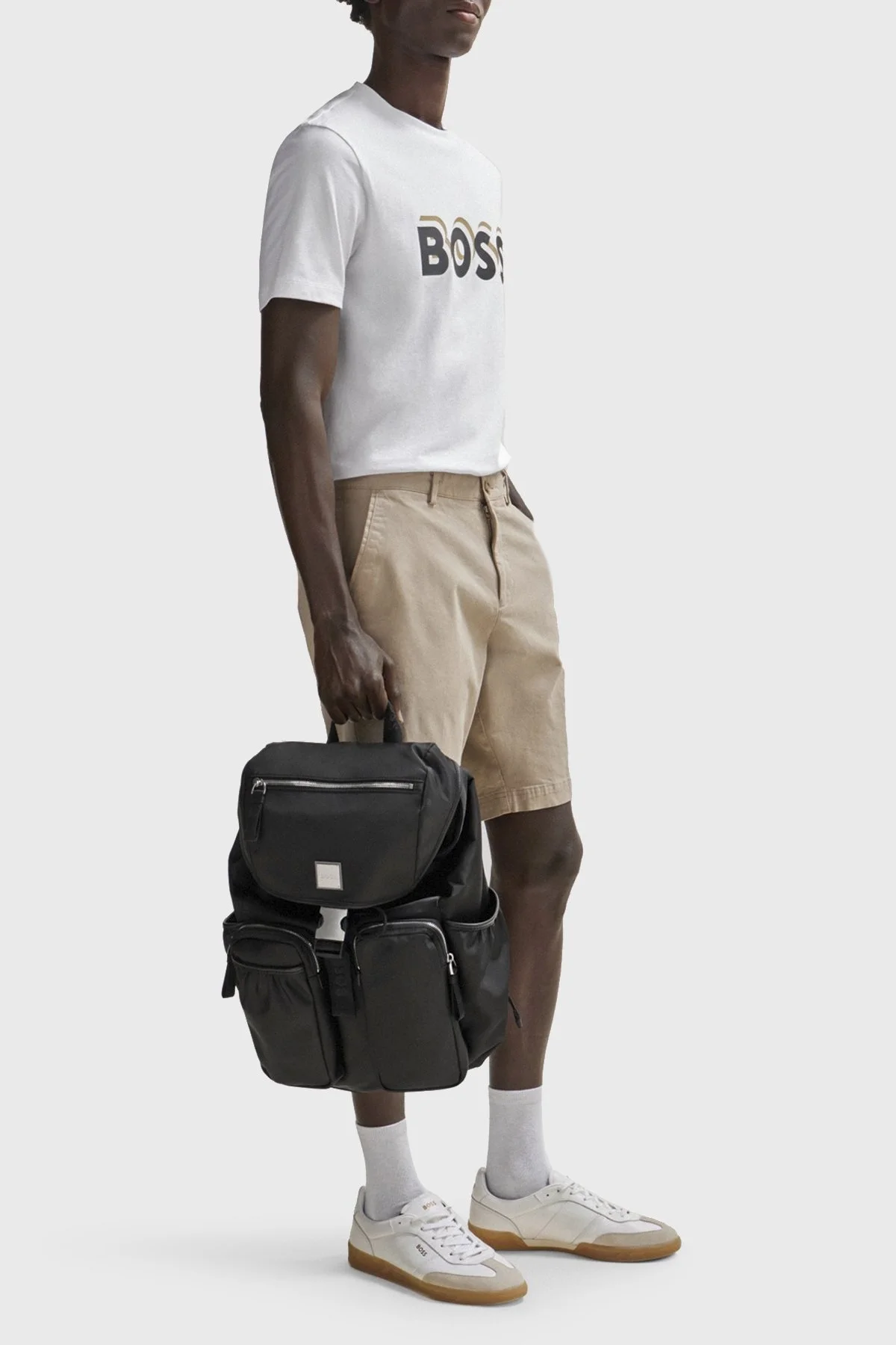 Boss Logolu Bisiklet Yaka Regular Fit Pamuklu Jarse Erkek T Shirt 50506923 100 BEYAZ - 3