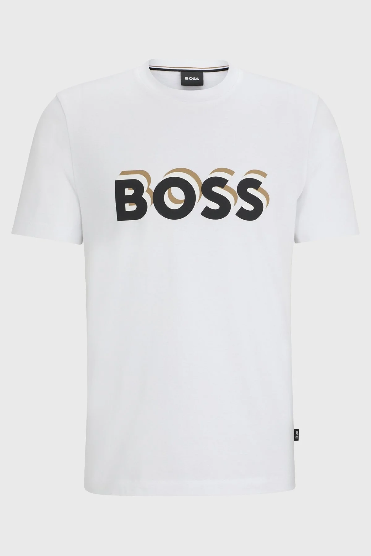 Boss Logolu Bisiklet Yaka Regular Fit Pamuklu Jarse Erkek T Shirt 50506923 100 BEYAZ - 5