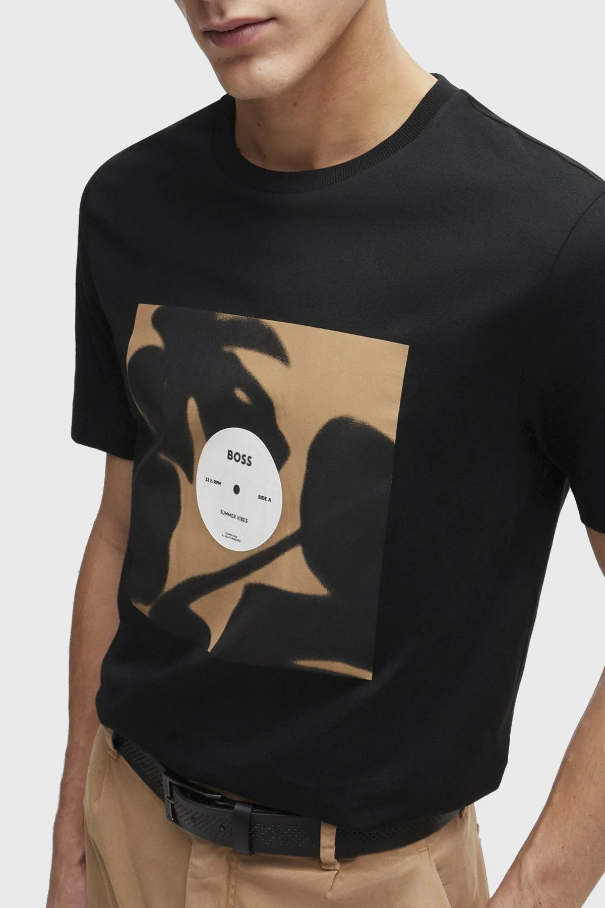 Boss Logolu Bisiklet Yaka Regular Fit Pamuklu Jarse Erkek T Shirt 50512132 001 SİYAH - 2