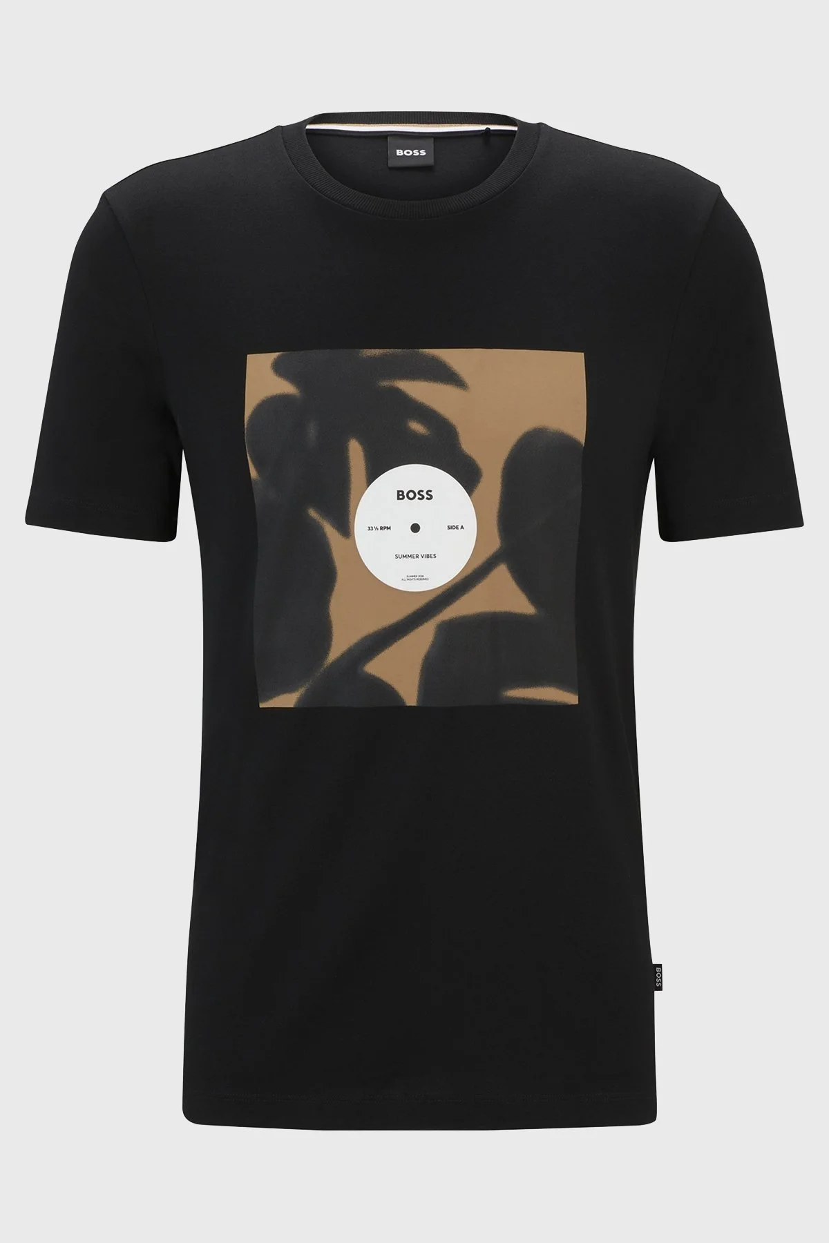 Boss Logolu Bisiklet Yaka Regular Fit Pamuklu Jarse Erkek T Shirt 50512132 001 SİYAH - 5