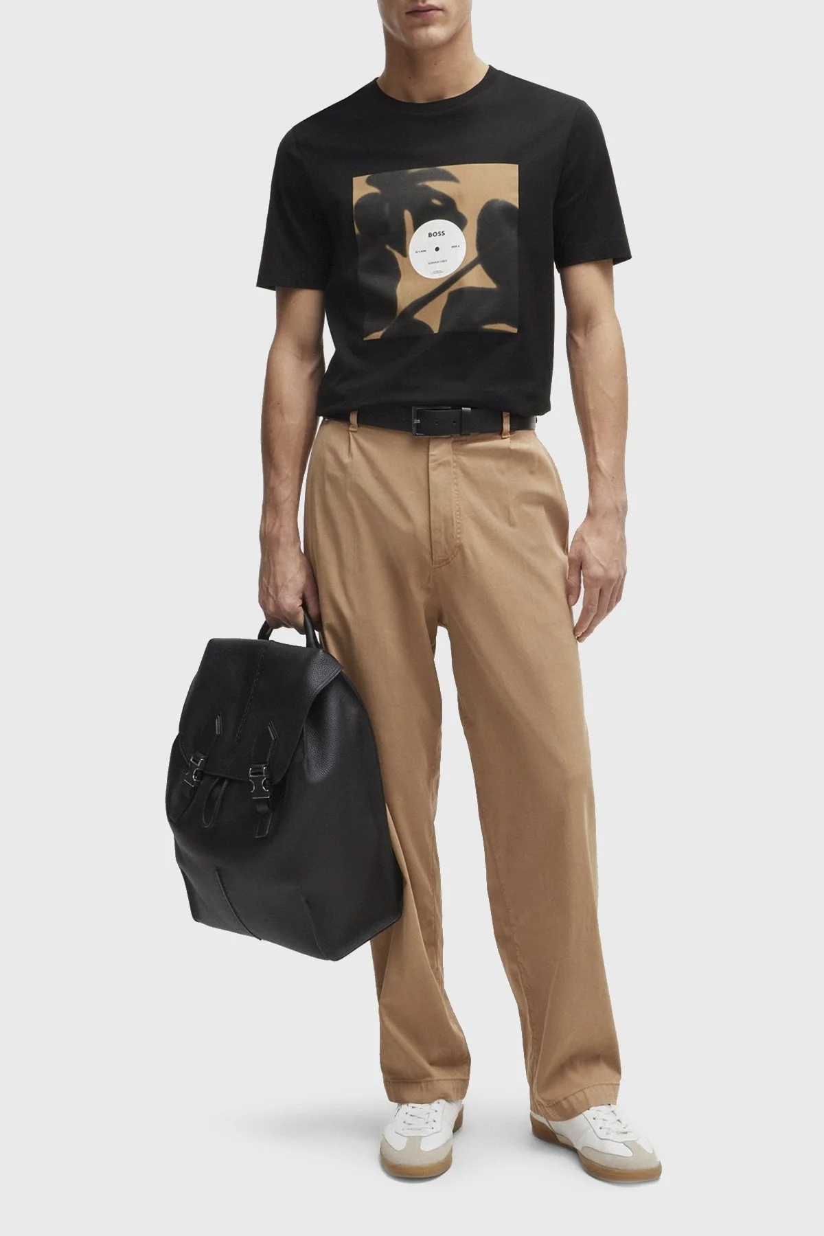 Boss Logolu Bisiklet Yaka Regular Fit Pamuklu Jarse Erkek T Shirt 50512132 001 SİYAH - 8