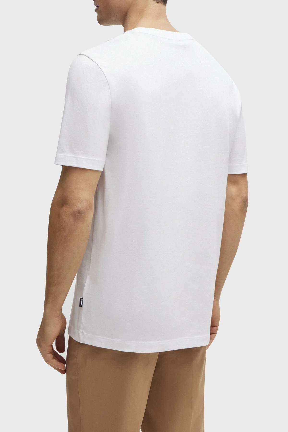 Boss Logolu Bisiklet Yaka Regular Fit Pamuklu Jarse Erkek T Shirt 50512132 101 BEYAZ - 2