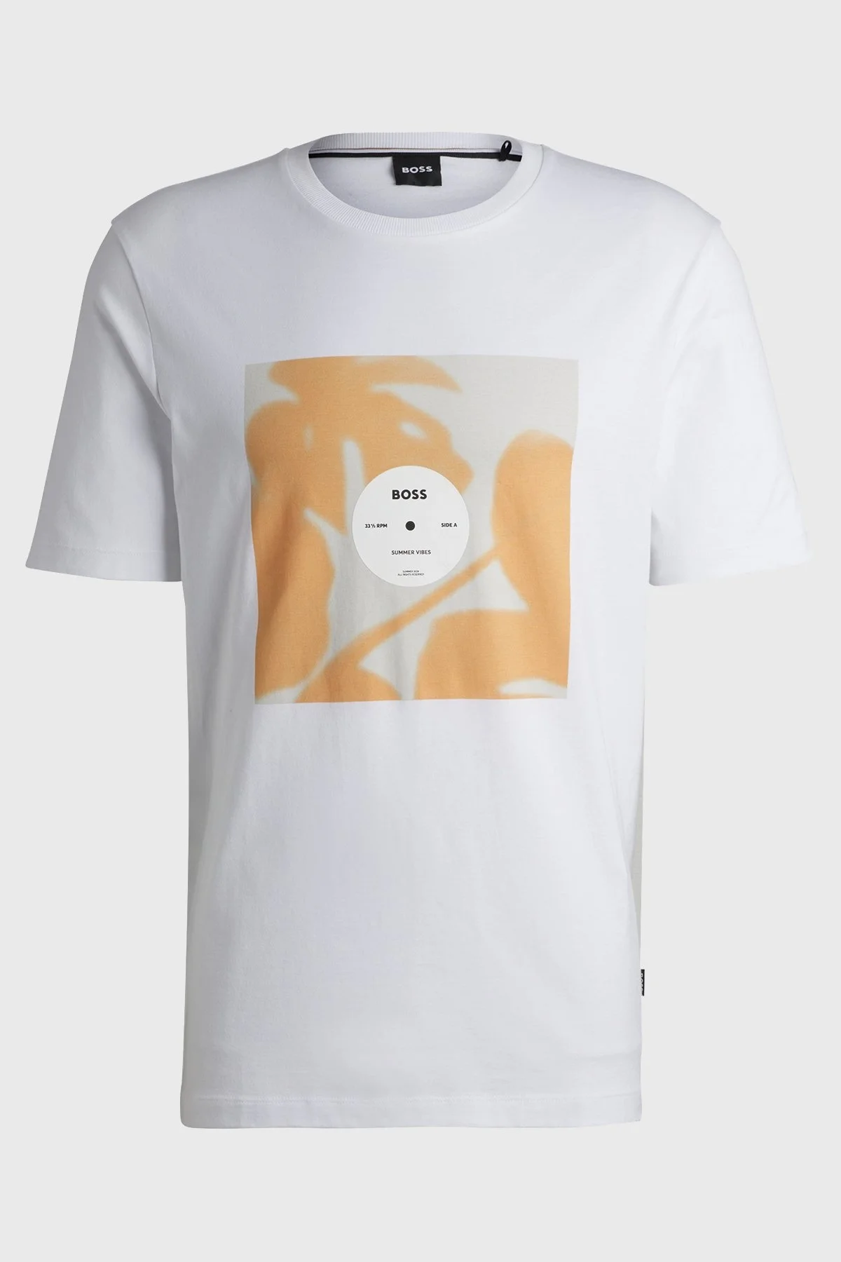 Boss Logolu Bisiklet Yaka Regular Fit Pamuklu Jarse Erkek T Shirt 50512132 101 BEYAZ - 5