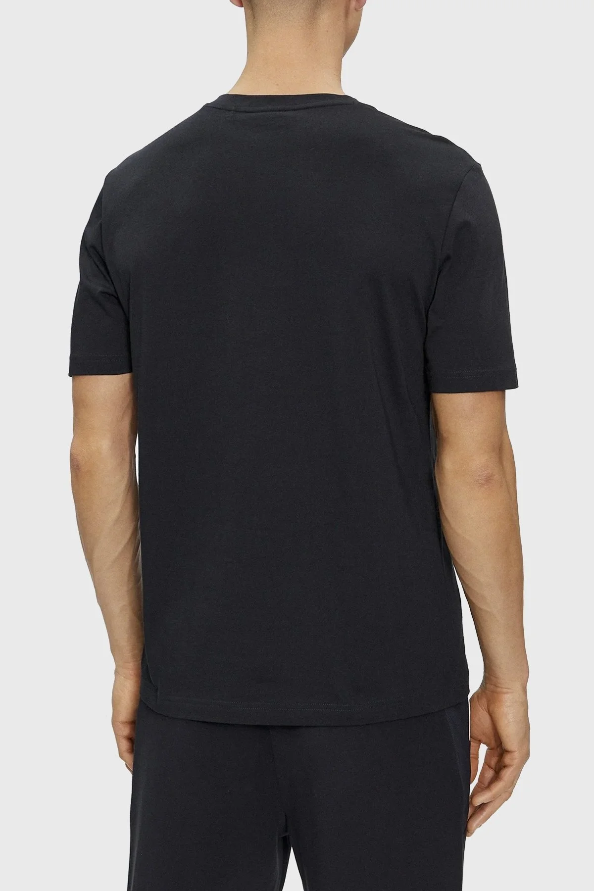 Boss Logolu Bisiklet Yaka Regular Fit Pamuklu Jarse Erkek T Shirt 50512866 402 LACİVERT - 3