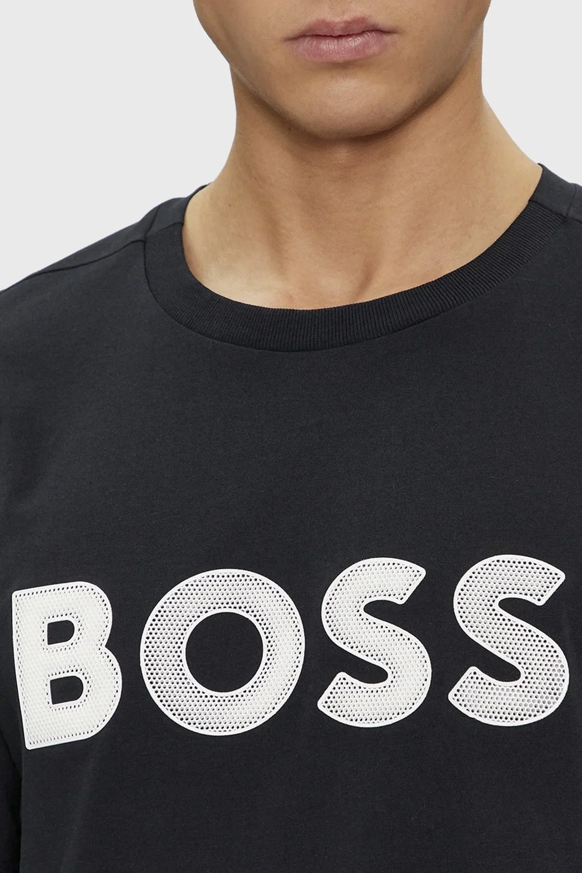 Boss Logolu Bisiklet Yaka Regular Fit Pamuklu Jarse Erkek T Shirt 50512866 402 LACİVERT - 4