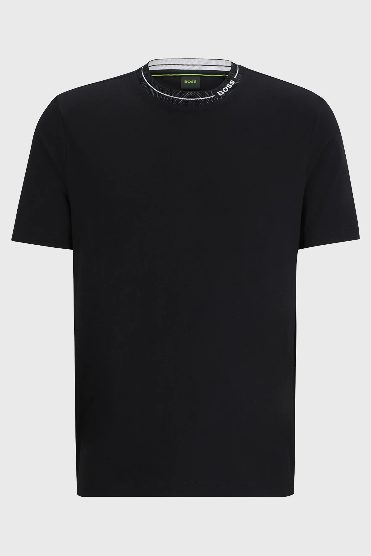 Boss Logolu Bisiklet Yaka Regular Fit Pamuklu Jarse Erkek T Shirt 50512867 001 SİYAH - 5