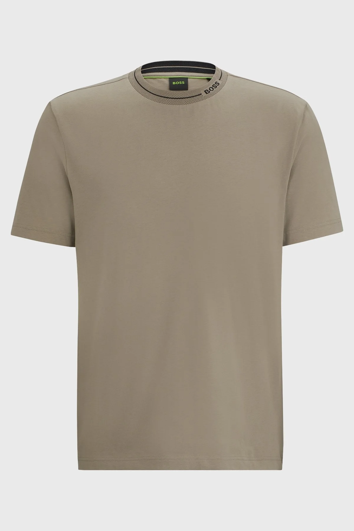 Boss Logolu Bisiklet Yaka Regular Fit Pamuklu Jarse Erkek T Shirt 50512867 334 GRİ - 5