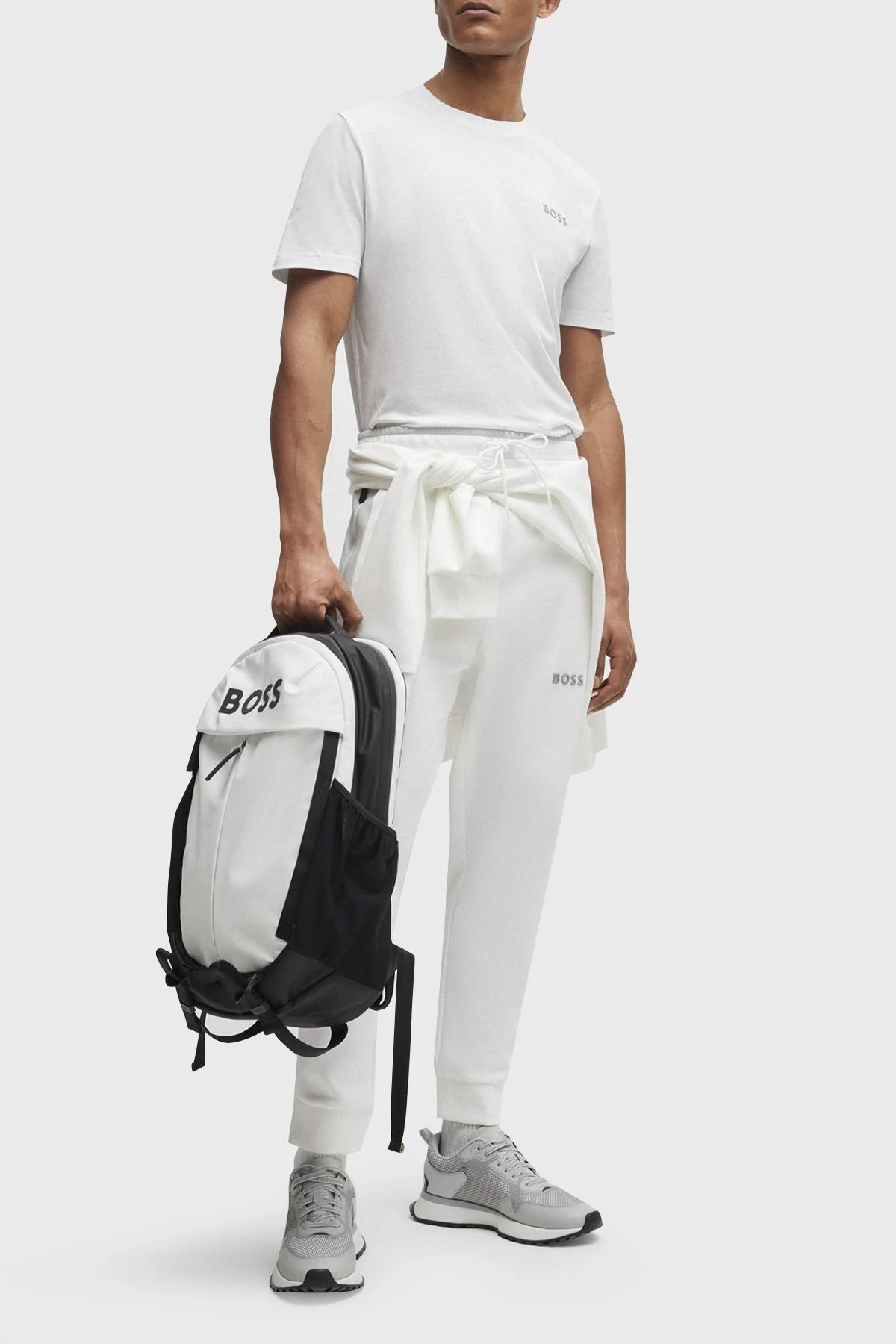 Boss Logolu Bisiklet Yaka Regular Fit Pamuklu Jarse Erkek T Shirt 50515620 100 BEYAZ - 3