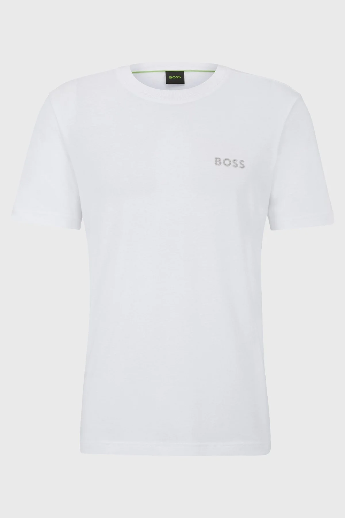 Boss Logolu Bisiklet Yaka Regular Fit Pamuklu Jarse Erkek T Shirt 50515620 100 BEYAZ - 5