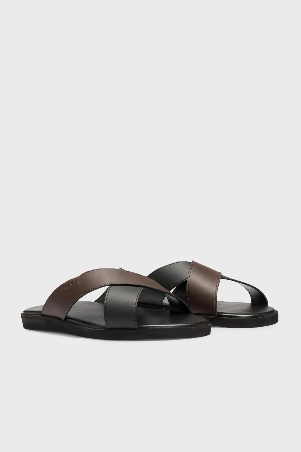 Boss Logolu Çapraz Bant Detaylı Erkek Terlik 50541774 002 SİYAH - 3