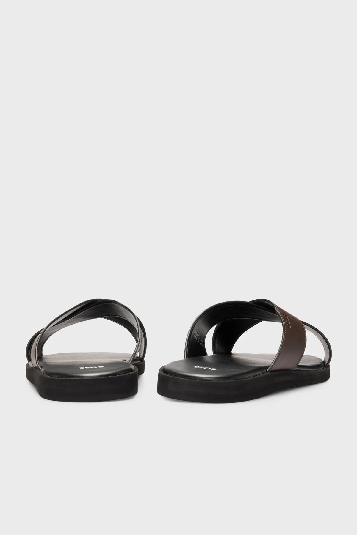 Boss Logolu Çapraz Bant Detaylı Erkek Terlik 50541774 002 SİYAH - 4