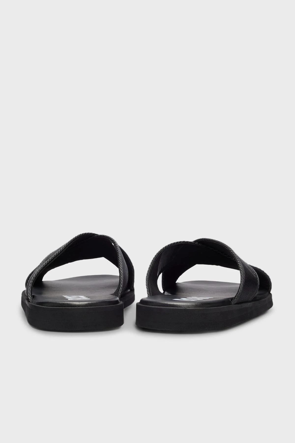 Boss Logolu Çapraz Bantlı Erkek Terlik 50493107 001 SİYAH - 4