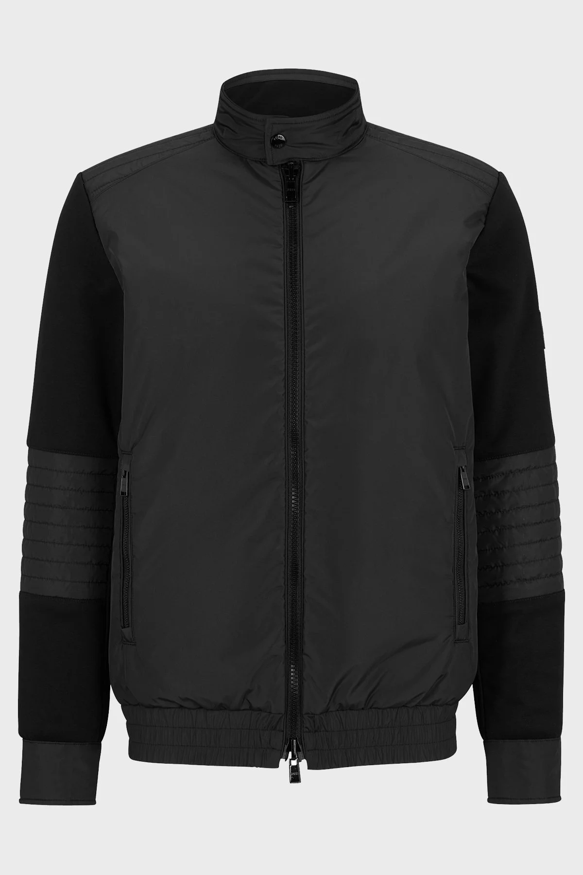 Boss Logolu Çift Taraflı Dik Yaka Fermuarlı Regular Fit Erkek Ceket 50481756 001 SİYAH - 5