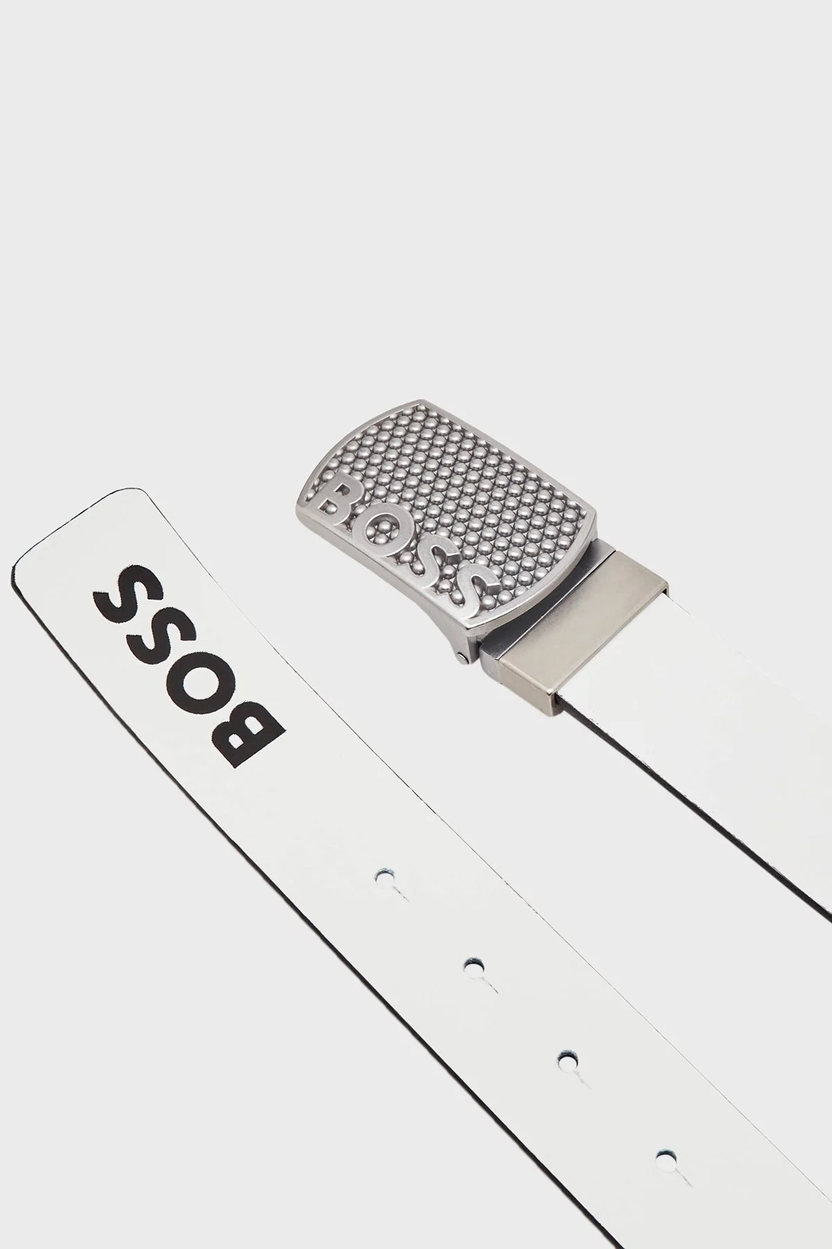 Boss Logolu Çift Taraflı Hakiki Deri Erkek Kemer 50503383 008 SİYAH - 4