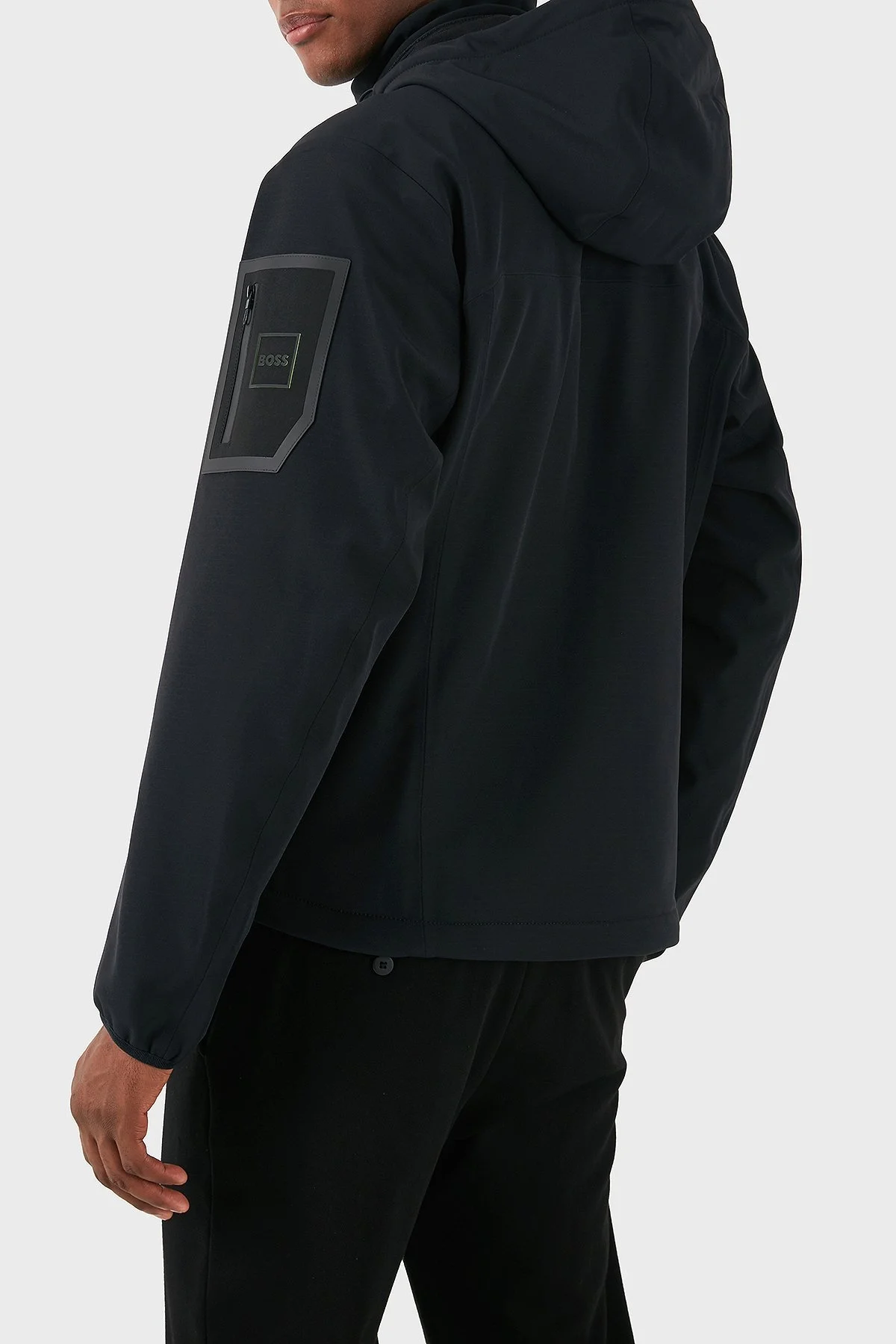 Boss Logolu Çıkarılabilir Kapüşonlu Erkek Mont 50515100 001 SİYAH - 3