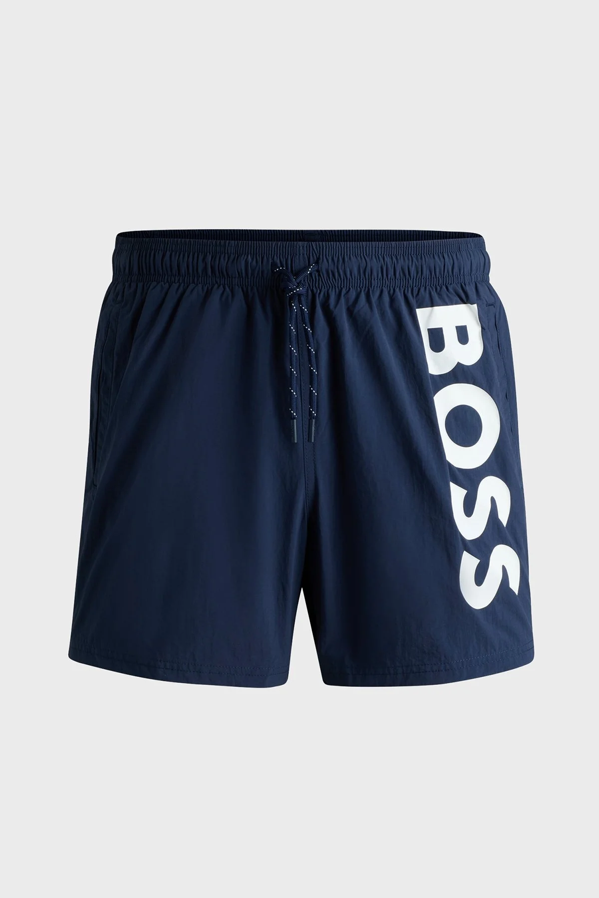 Boss Logolu Deniz Şortu Belden Bağlamalı Çabuk Kuruyan Cepli Erkek Mayo Short 50514502 413 LACİVERT - 4