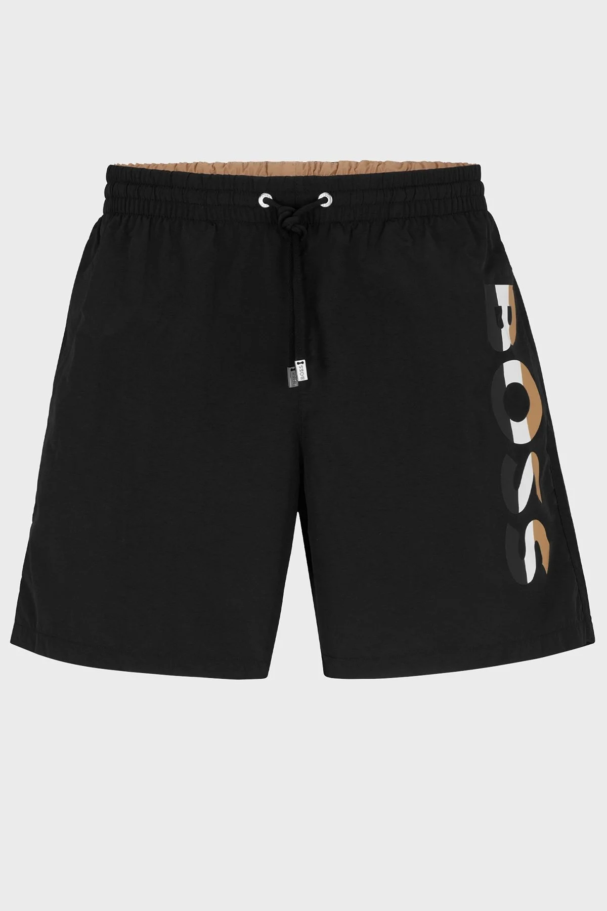 Boss Logolu Deniz Şortu Belden Bağlamalı Cepli Erkek Mayo Short 50491579 001 SİYAH - 4
