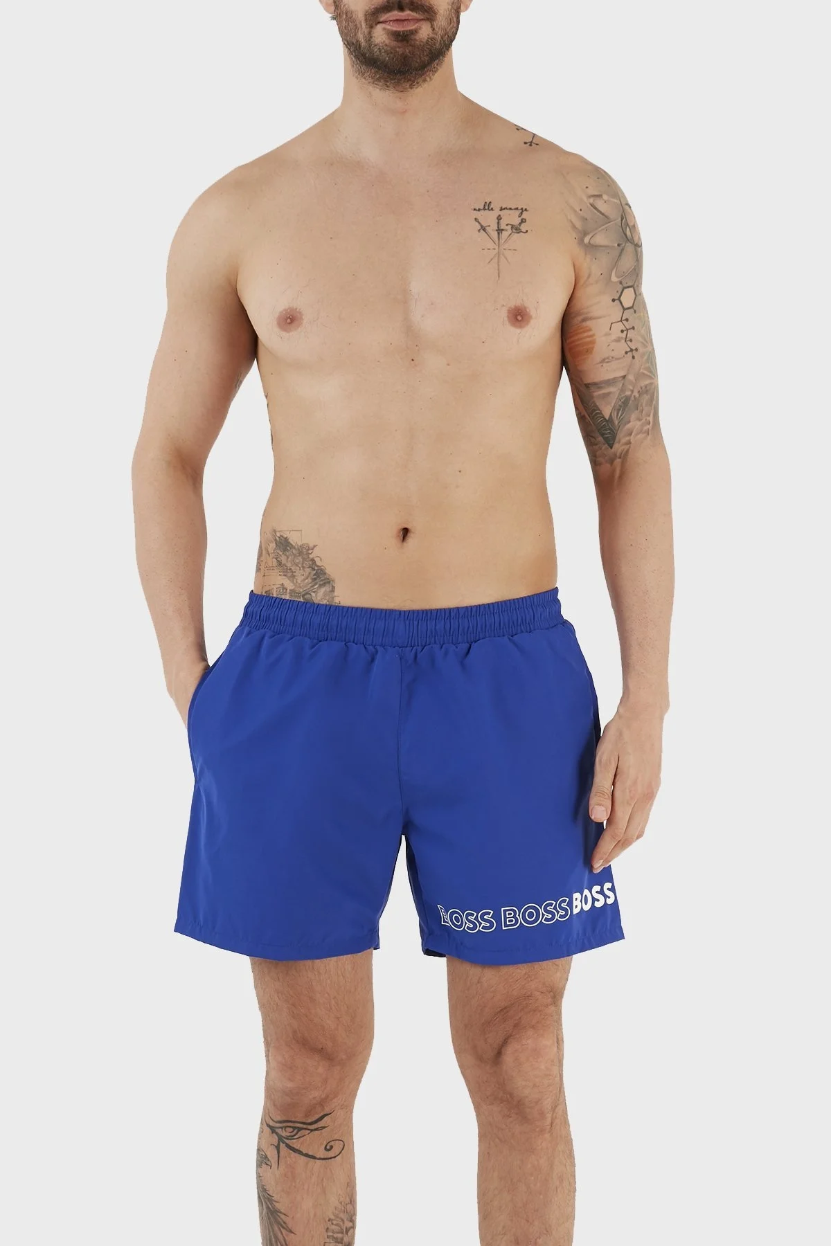 Boss Logolu Deniz Şortu Cepli Erkek Mayo Short 50469300 433 SAKS - 1