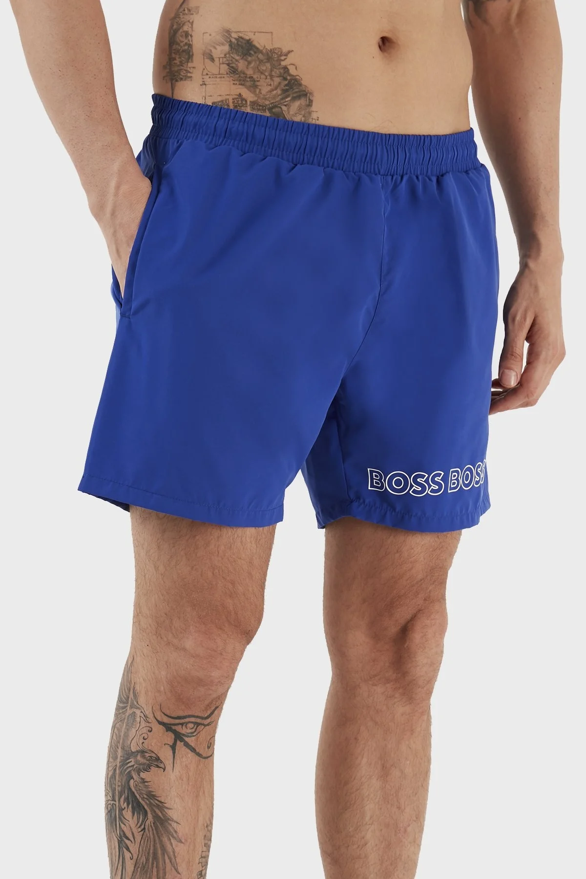 Boss Logolu Deniz Şortu Cepli Erkek Mayo Short 50469300 433 SAKS - 4