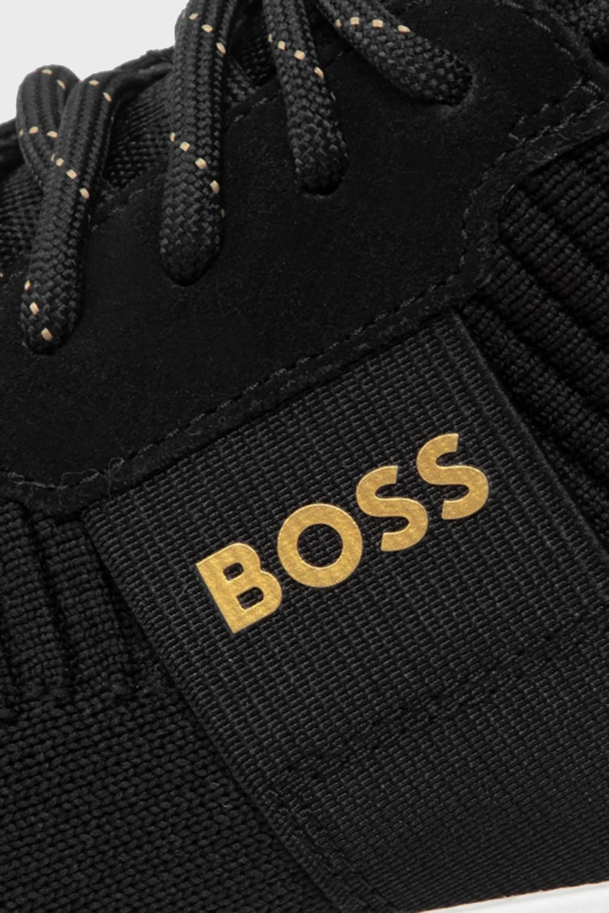 Boss Logolu Deri Sneaker Erkek Ayakkabı 50470596 007 SİYAH-BEYAZ - 4