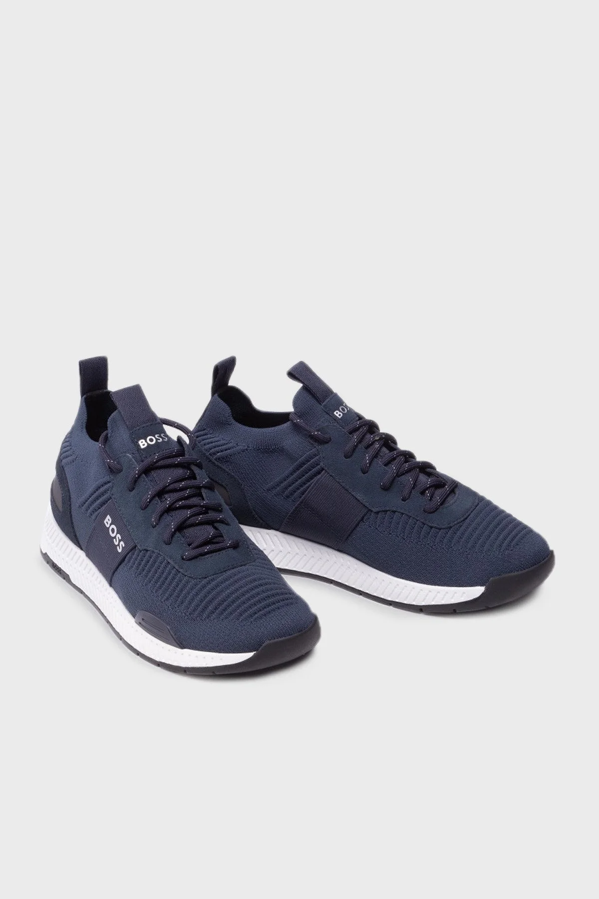 Boss Logolu Deri Sneaker Ayakkabı Erkek Ayakkabı 50470596 401 LACİVERT - 3