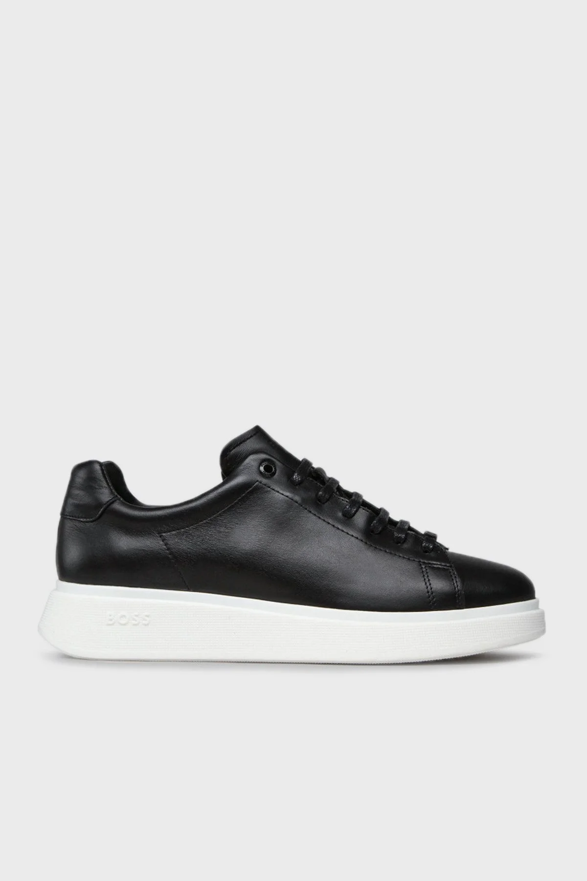 Boss Logolu Deri Sneaker Ayakkabı Erkek Ayakkabı 50470938 001 SİYAH - 1