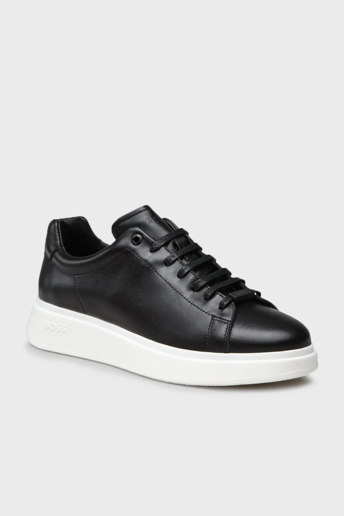 Boss Logolu Deri Sneaker Ayakkabı Erkek Ayakkabı 50470938 001 SİYAH - 2