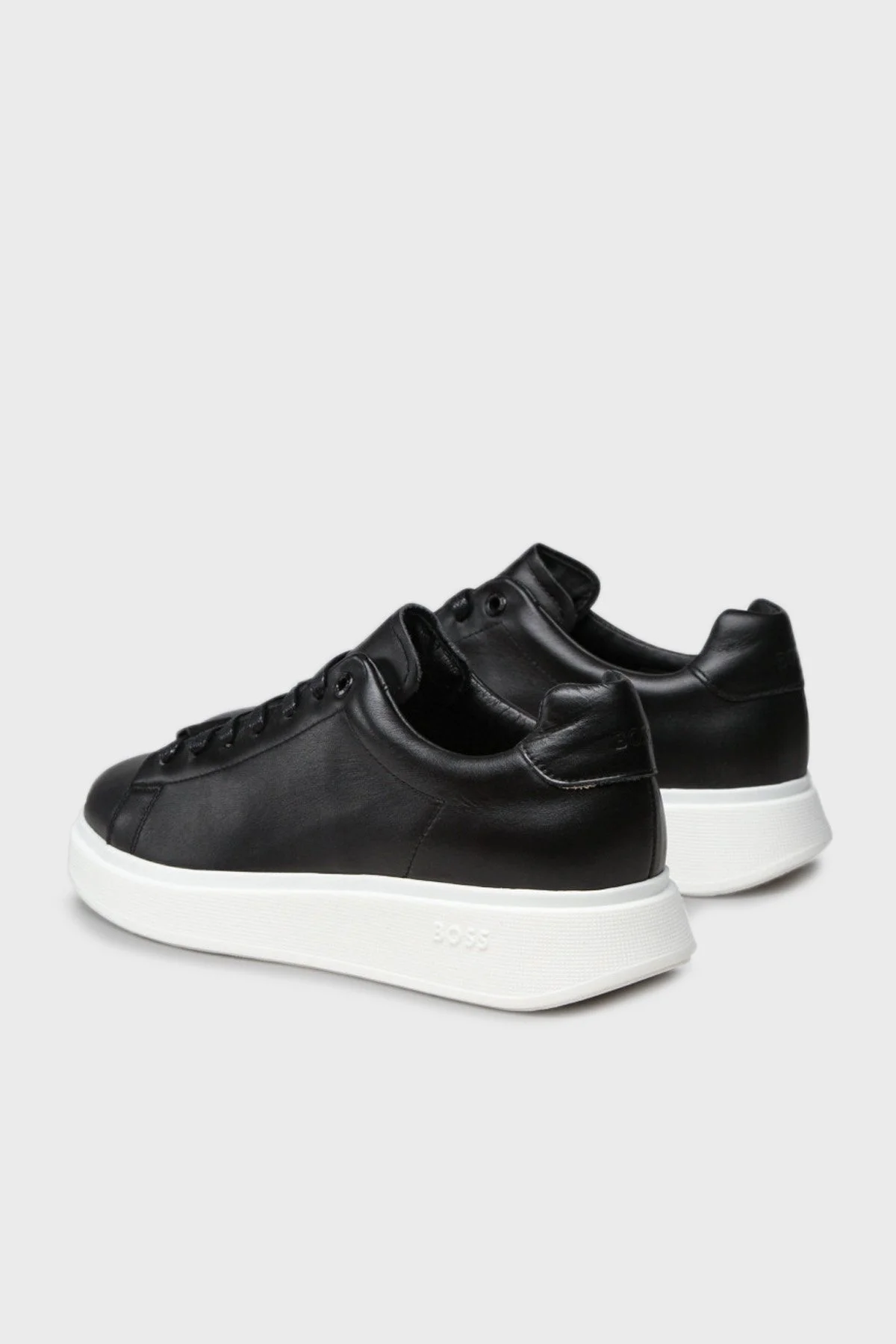 Boss Logolu Deri Sneaker Ayakkabı Erkek Ayakkabı 50470938 001 SİYAH - 3