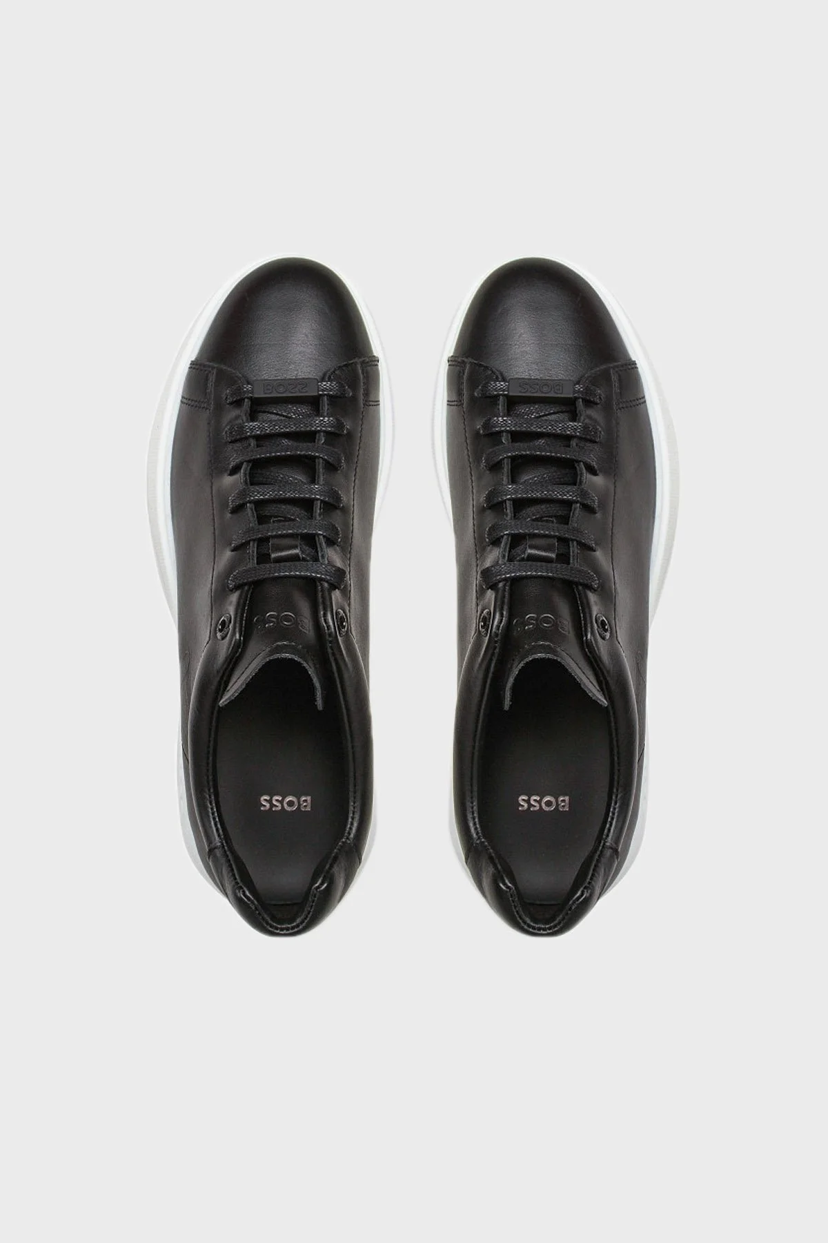 Boss Logolu Deri Sneaker Ayakkabı Erkek Ayakkabı 50470938 001 SİYAH - 5