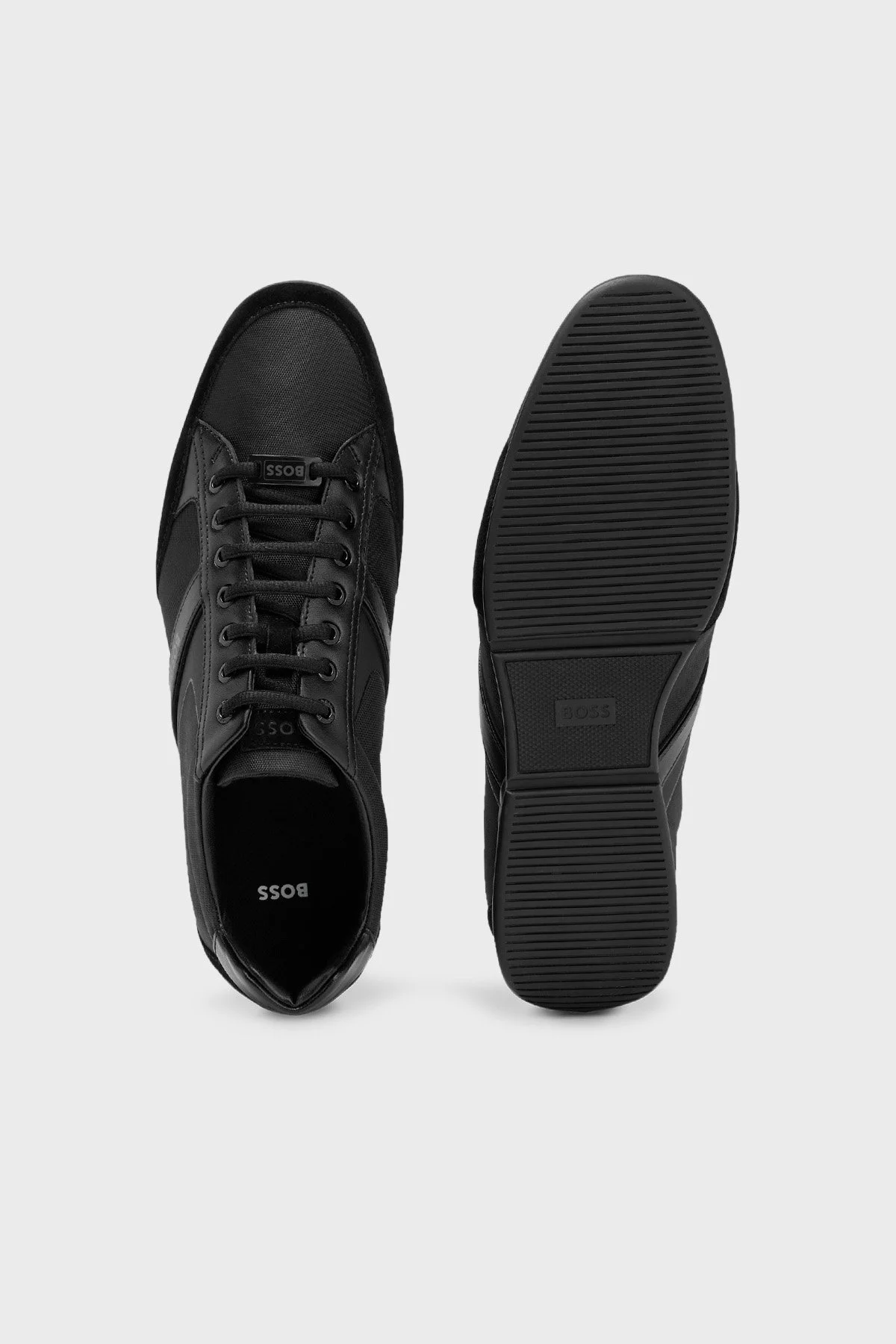 Boss Logolu Deri Sneaker Ayakkabı Erkek Ayakkabı 50471235 001 SİYAH - 4