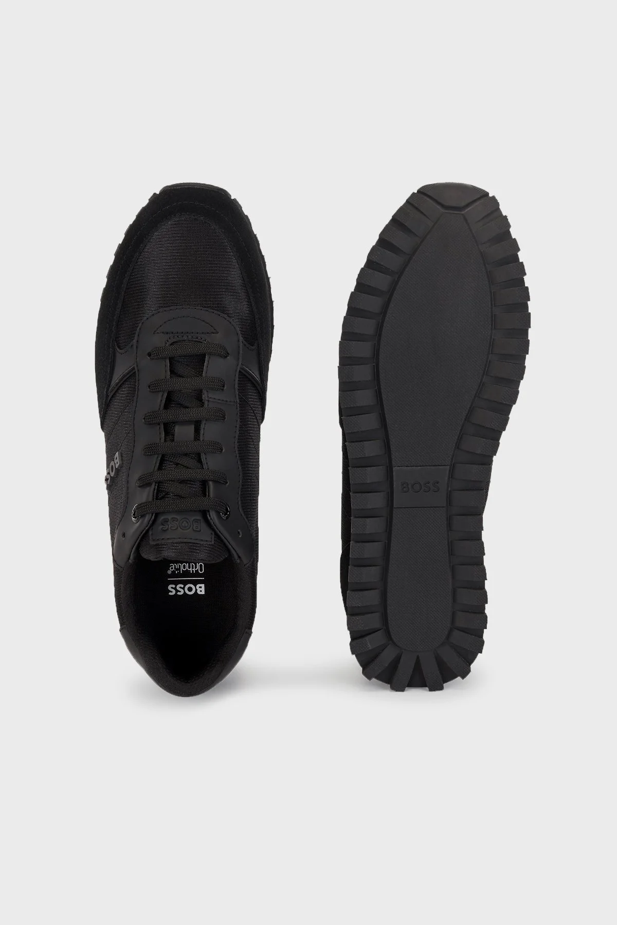 Boss Logolu Deri Sneaker Erkek Ayakkabı 50470152 001 SİYAH - 4