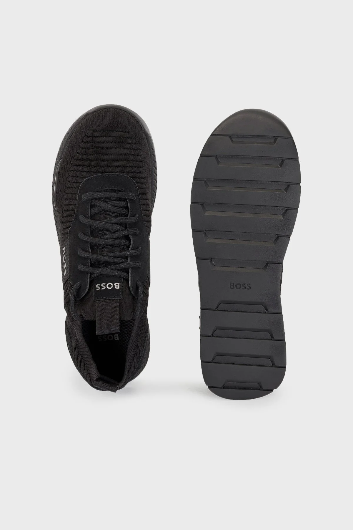 Boss Logolu Deri Sneaker Erkek Ayakkabı 50470596 001 SİYAH - 3